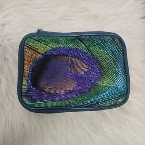 BareMinerals Bare Escentuals Teal Peacock Cosmetic Case Makeup Travel Organizer